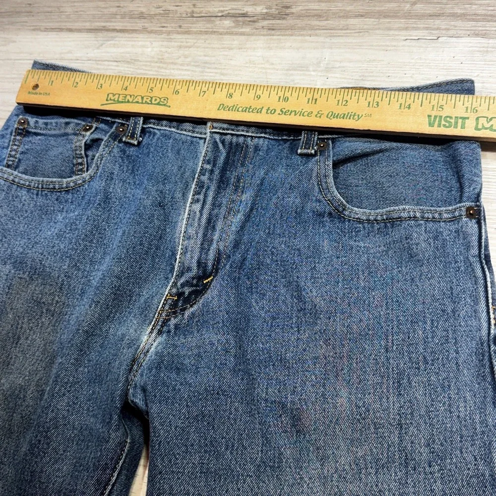 Levi's 517 Jeans Mens 33x32 (Fits 32x31.5) Blue Bootcut Denim Distressed Grunge